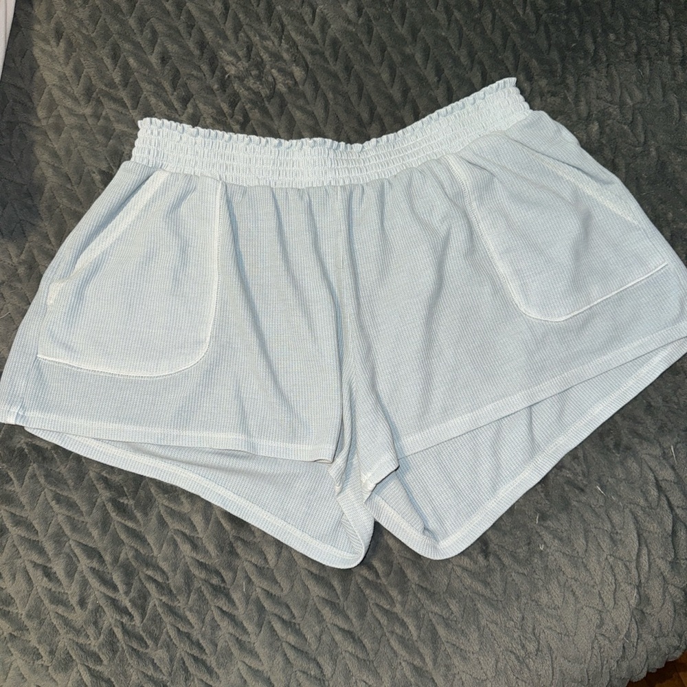 Aeropostale Sky Blue Ribbed Shorts
